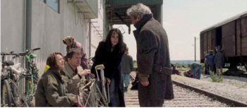 Isabelle Huppert, Patrice Chéreau, Béatrice Dalle. "Le temps du loup", Michael Haneke, 2003